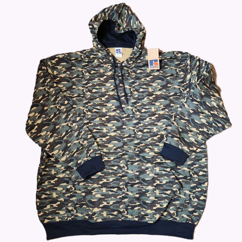 Russell Athletic Men’s 4XL Green Camo Pullover Hoodie